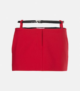 Cutout belted crêpe miniskirt | The Attico