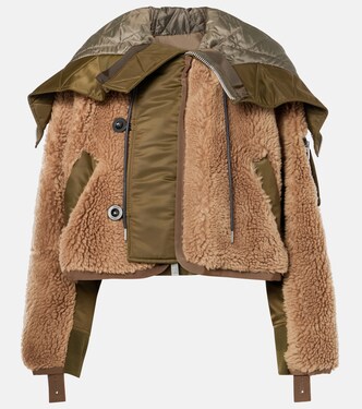 Jacke aus Faux Fur mit Twill | Sacai