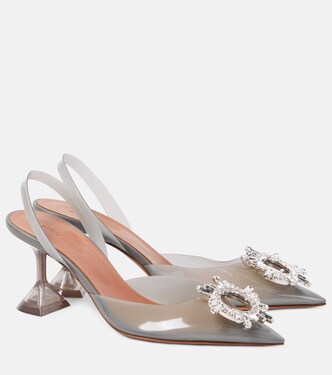 Begum Glass 70 PVC slingback pumps | Amina Muaddi