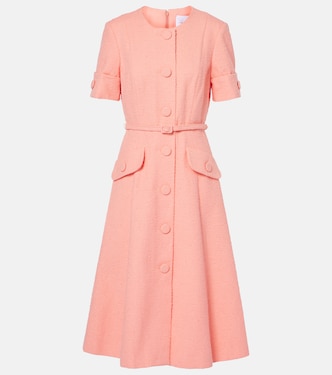 Cotton and linen-blend midi dress | Carolina Herrera