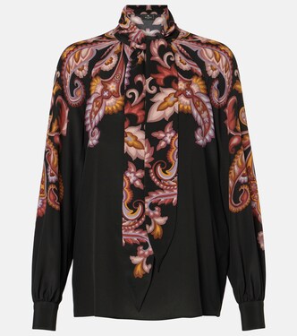 Paisley tie-neck silk blouse | Etro