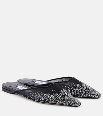 Slippers Vivi aus Mesh mit Kristallen | Jimmy Choo