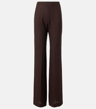 Timi linen crêpe flared pants | Loro Piana
