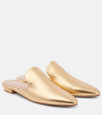 Slippers Raja aus Metallic-Leder | Gianvito Rossi