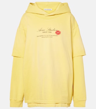 Printed cotton jersey hoodie | Acne Studios