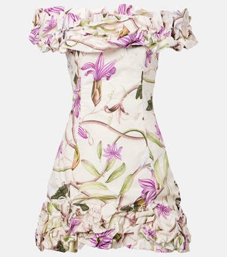 فستان قصير من القطن بطبعات ورود Jardin Mutisia | Agua by Agua Bendita