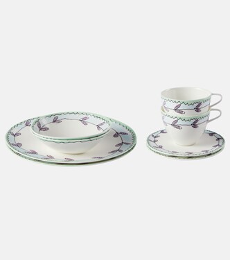 Midnight Flowers Blossom Milk porcelain breakfast set by Marni | Serax