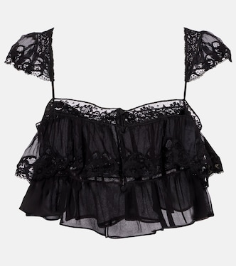 Top de muselina de seda con encaje | Chloé