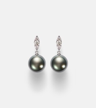 Boucles d’oreilles en or blanc 18 ct, perles et diamants | Mikimoto