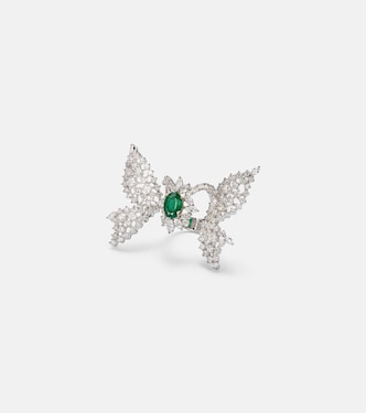 Reign Supreme 18kt white gold ring with emerald and diamonds | Yeprem
