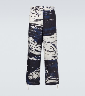 Pantaloni regular in lino con stampa | Commas