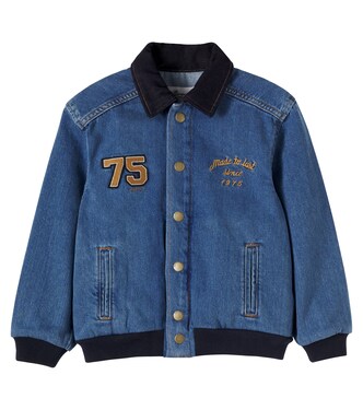 Luken patch-appliqué denim bomber jacket | Bonpoint
