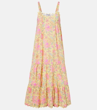Floral scalloped cotton midi dress | Juliet Dunn
