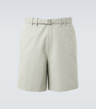 Belted cotton and linen shorts | Stòffa