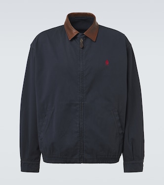 Leather-trimmed cotton canvas blouson jacket | Prada