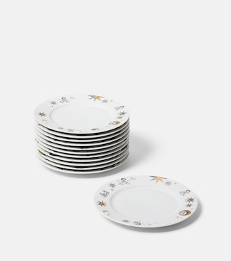 Set de 12 assiettes à dessert Astronomici en porcelaine | Fornasetti