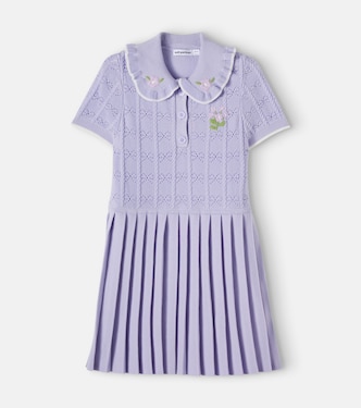 Pleated pointelle dress | Self-Portrait Kids