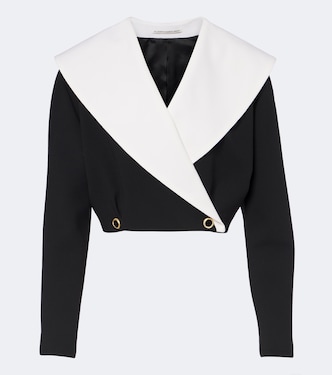 Double-breasted wool-blend crêpe jacket | Alessandra Rich