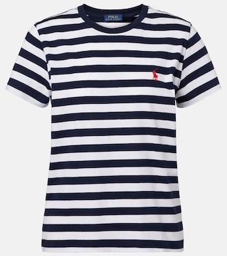 تي شيرت من القطن الجيرسيه بخطوط وشعار | Polo Ralph Lauren