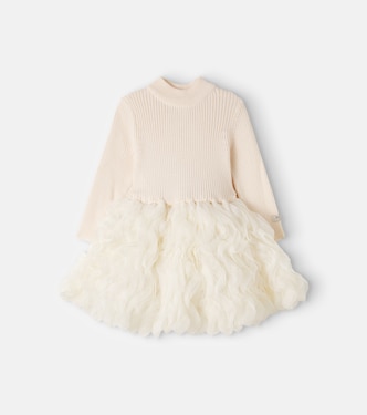 Baby Kleid Vayen aus Wolle mit Tüll | Donsje