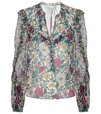 بلوزة من الحرير مع طبعات Abra | Veronica Beard