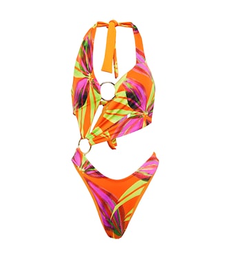 Printed asymmetric swimsuit | Louisa Ballou