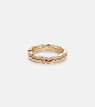 Mini Wave 18kt gold ring with diamonds | Suzanne Kalan
