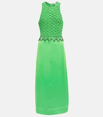 Halterneck satin midi dress | Ganni