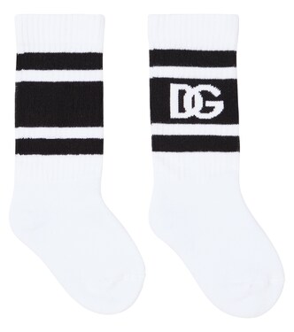 Chaussettes en coton mélangé à logo | Dolce&Gabbana Kids