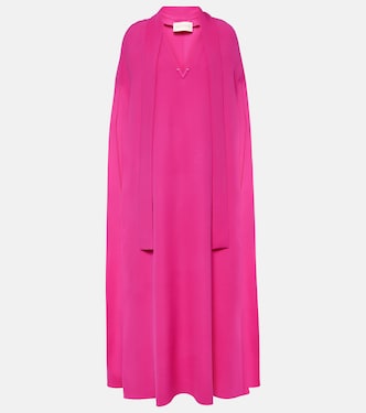 VGold caped silk maxi dress | Valentino