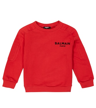 Logo cotton jersey sweatshirt | Balmain Kids