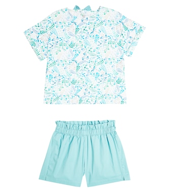 Printed cotton T-shirt and shorts set | Il Gufo