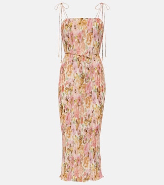 Abito midi Golden Pleated con stampa | Zimmermann