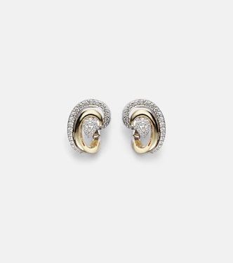 Boucles d'oreilles Golden Strada en or jaune et blanc 18 ct et diamants | Yeprem