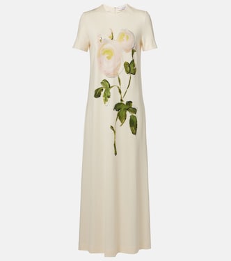 Painted Roses jersey maxi dress | Oscar de la Renta