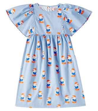 Readers printed scalloped cotton dress | Tinycottons