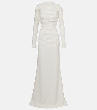 Bridal veiled silk tulle gown | Christopher Esber