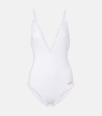 Broderie anglaise ruffled swimsuit | Chloé