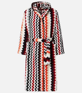 Best Zigzag hooded cotton terry bathrobe | Missoni