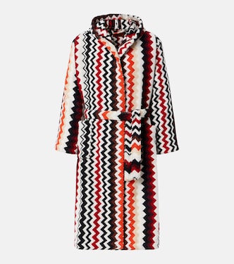 Best Zigzag hooded cotton terry bathrobe | Missoni