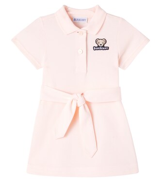 Baby Thomas Bear cotton piqué polo dress | Burberry Kids