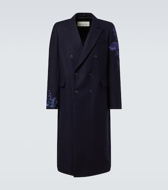 Floral double-breasted wool coat | Dries Van Noten