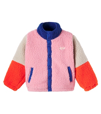 Colorblocked teddy jacket | Tinycottons