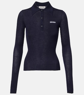 Polohemd aus Kaschmir und Seide | Miu Miu