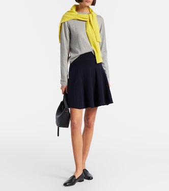 N°451 Lisa cotton and cashmere top in grey - Extreme Cashmere