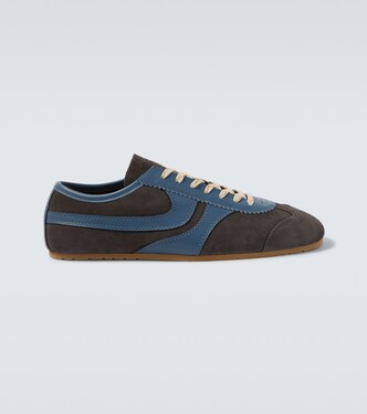 Leather-trimmed suede sneakers | Dries Van Noten