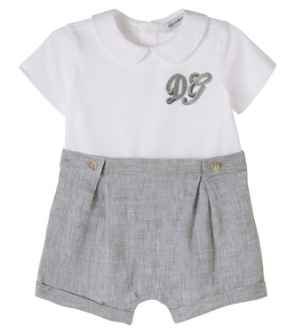Baby Spieler aus Leinen und Baumwolle | Dolce&Gabbana Kids