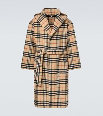 Burberry Check wool and cashmere robe | Burberry