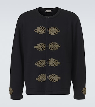 Looped Frog embroidered wool cardigan | Bode