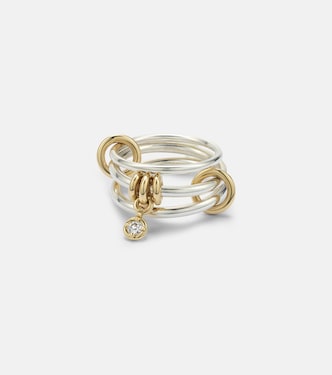 Piera 925 sterling silver and 18kt gold ring with diamond | Spinelli Kilcollin